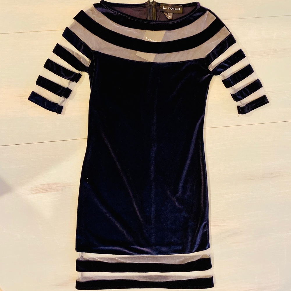 LMD navy blue velvet dress size XS